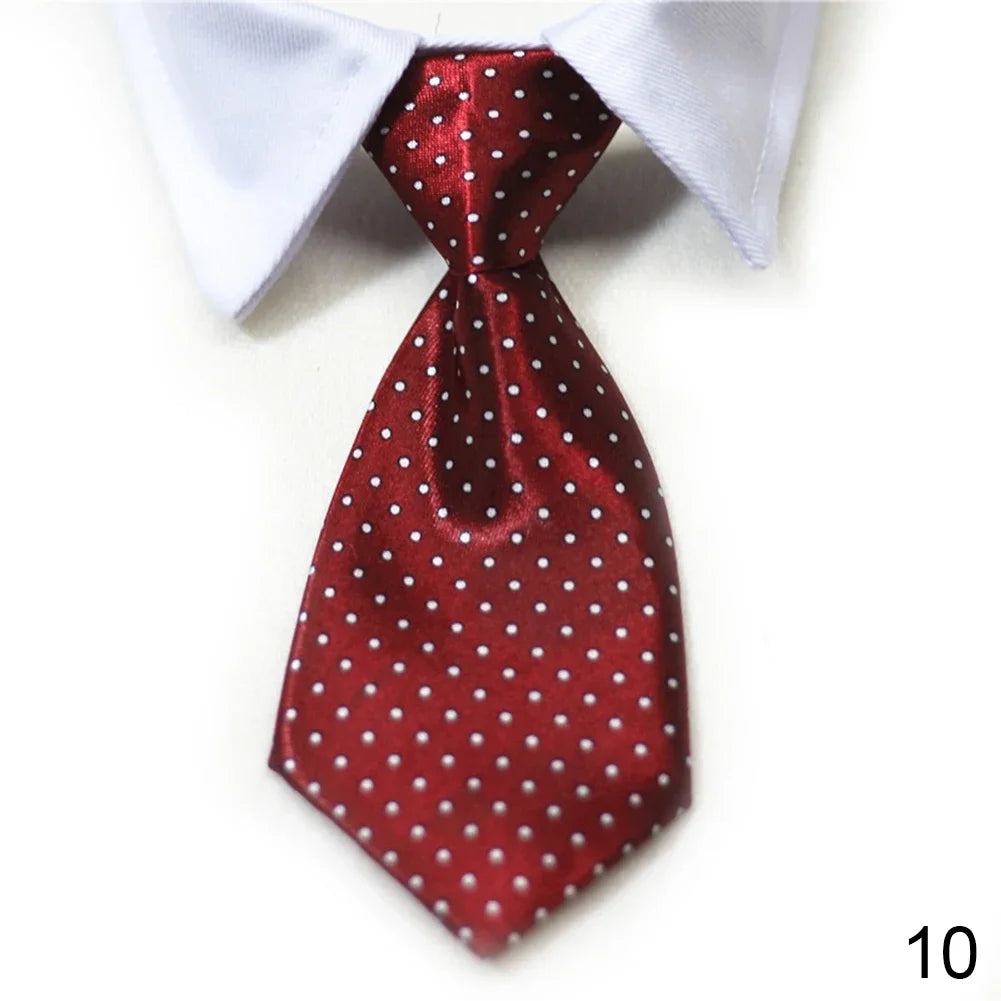 Pet Bow Tie Collar Tuxedo - Formal Necktie for Dogs & Cats, Small & Medium (32cm/12.6in, 40cm/15.75in) - 12 Colors