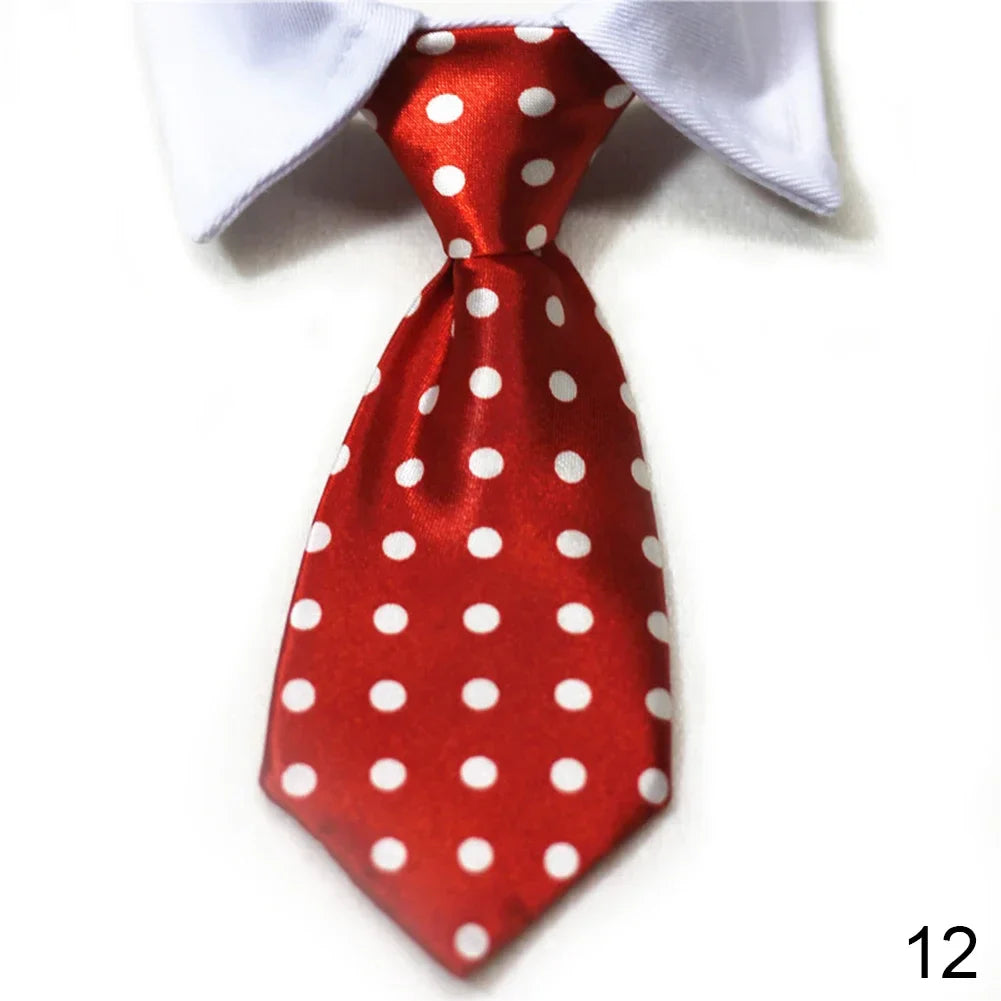 Pet Bow Tie Collar Tuxedo - Formal Necktie for Dogs & Cats, Small & Medium (32cm/12.6in, 40cm/15.75in) - 12 Colors